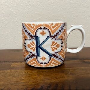 Anthropologie Mezze Monogram 'K' Tile Mug
